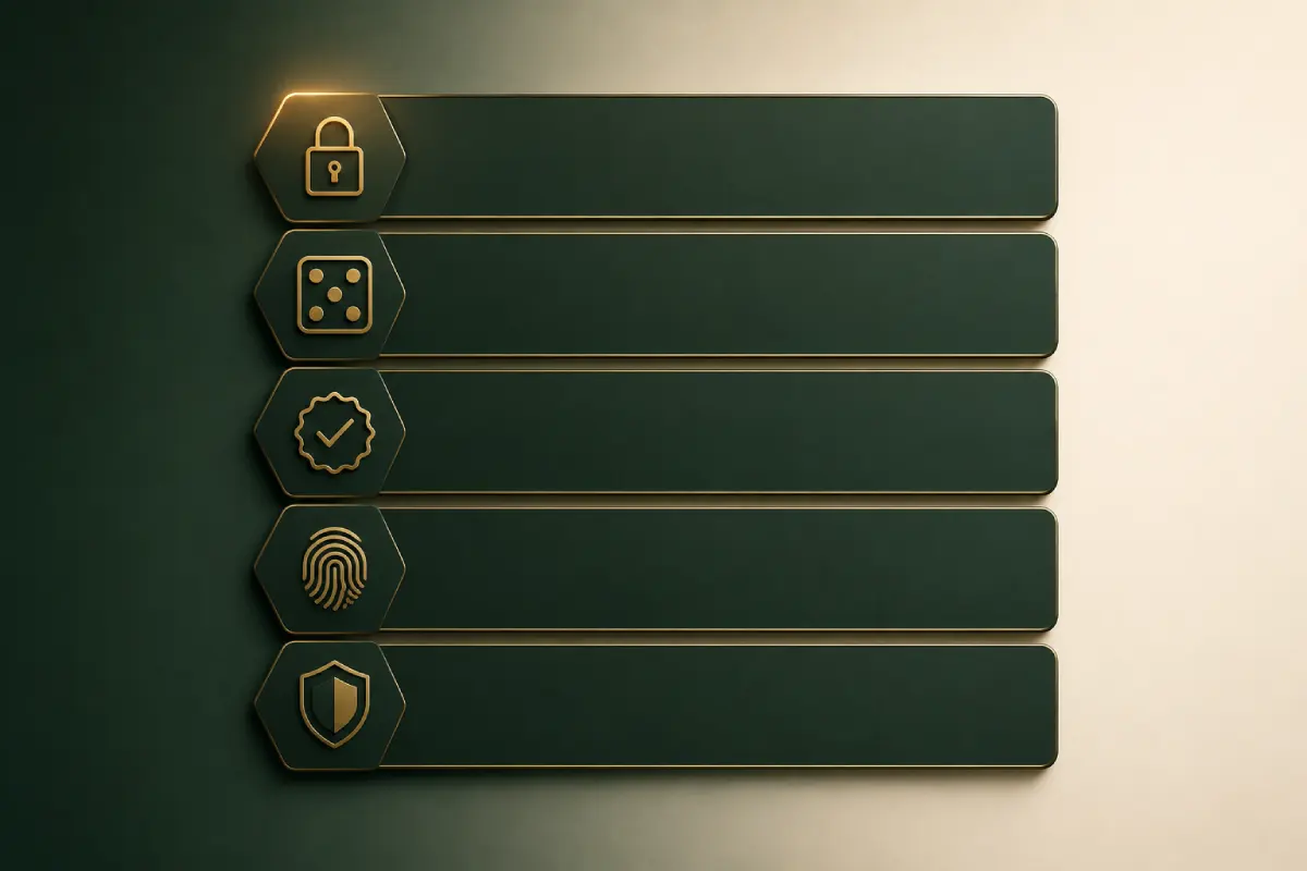 De veiligheidsstack bij een veilig casino zonder cruks — encryptie, RNG, audit, identiteit en accountbeveiliging